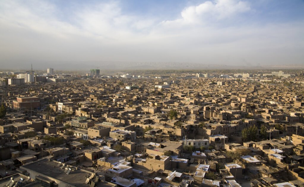 Morning In Kashgar China Overlooking The Ghetto District. Morning In Kashgar China Overlooking The Ghetto District.