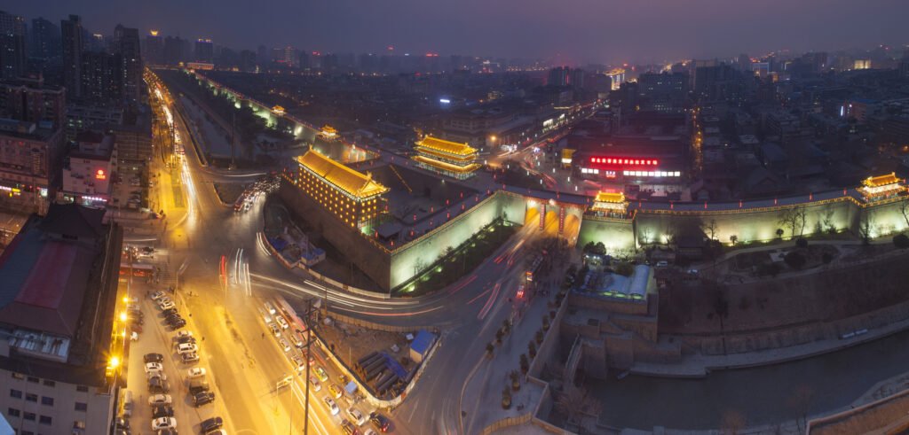 xian city, China night view xian city, China night view