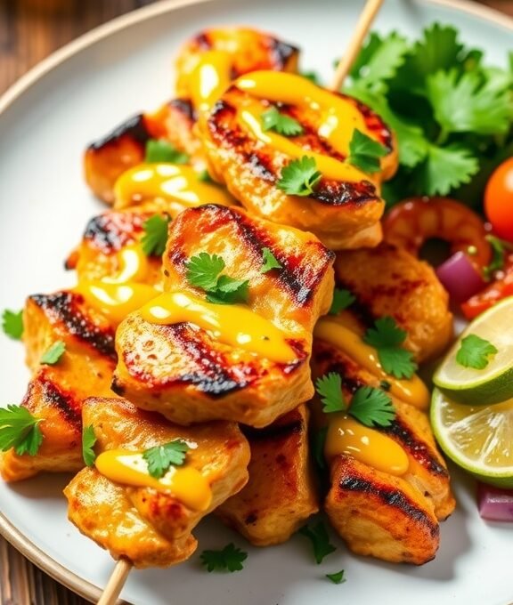 Sweet and Tangy Honey Mustard Chicken Skewers
