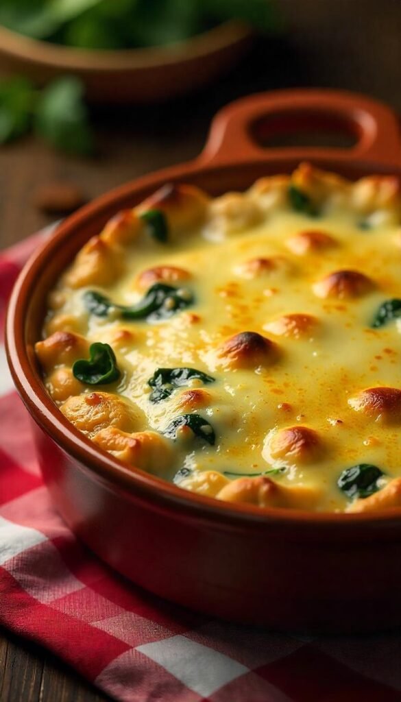 Cheesy Chicken and Spinach Casserole Cheesy Chicken and Spinach Casserole