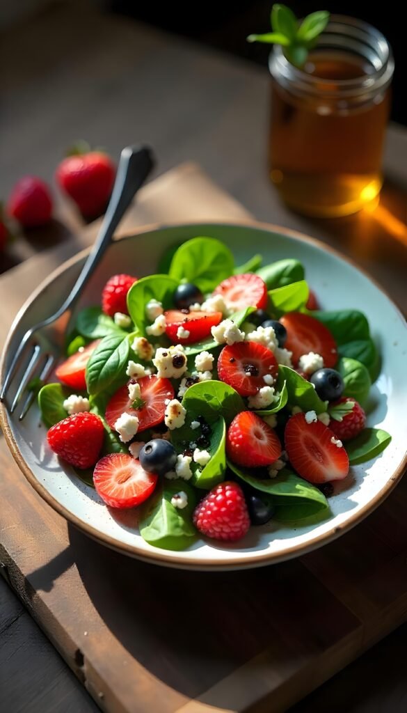 Berry and Spinach Salad with Feta Berry and Spinach Salad with Feta