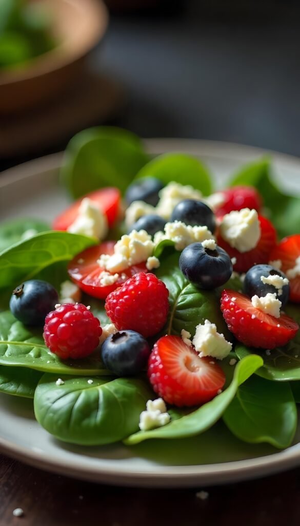 Berry and Spinach Salad with Feta Berry and Spinach Salad with Feta