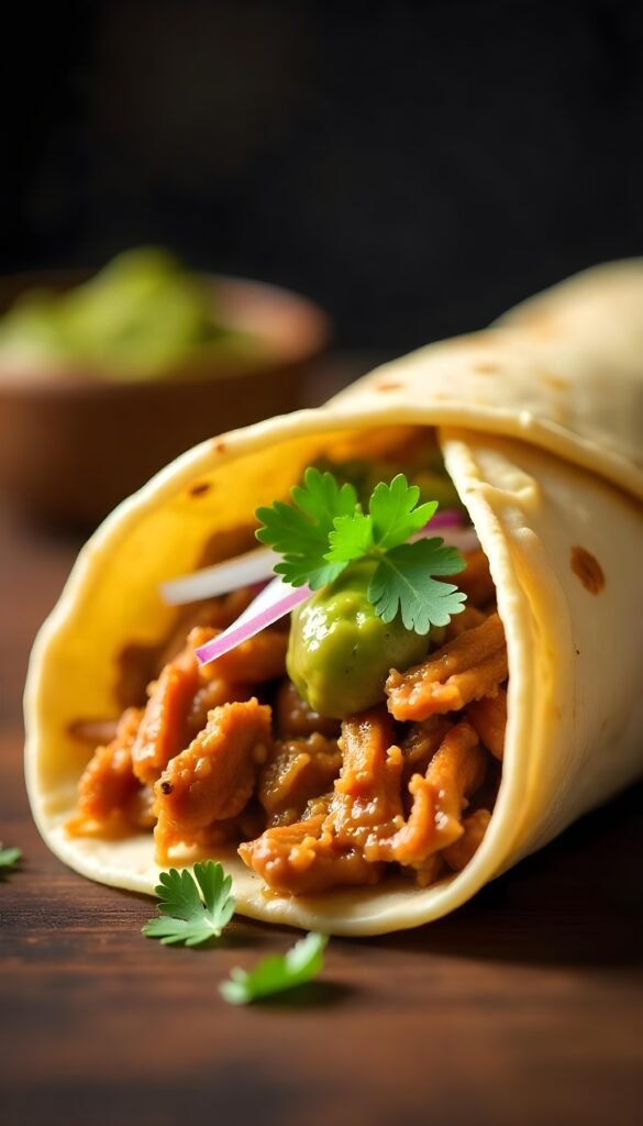 Savory Pork Carnitas Burrito