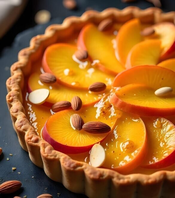 Elegant Peach and Almond Tart