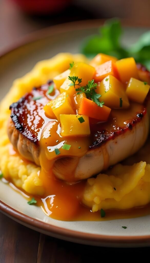 Peach Glazed Pork Chops 