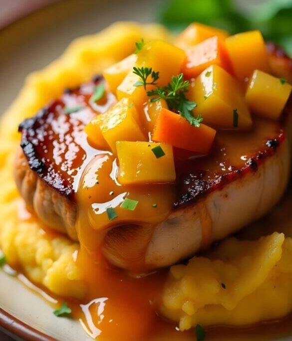 Peach Glazed Pork Chops