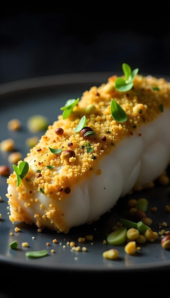 Pistachio-Crusted Halibu