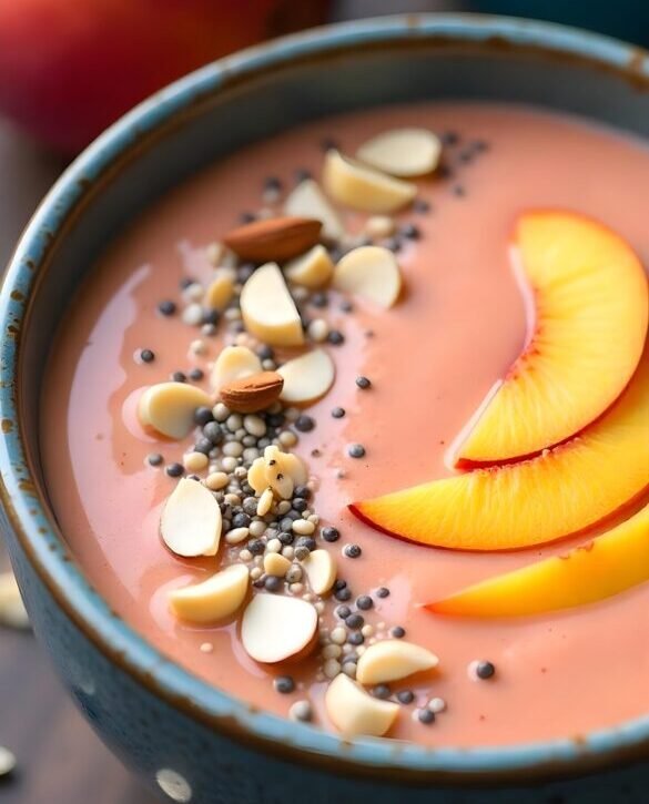 Peach and Almond Smoothie Bowl