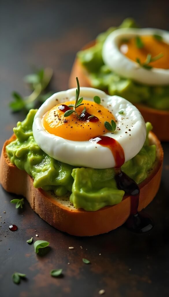 Avocado Toast with Poached Eggs 