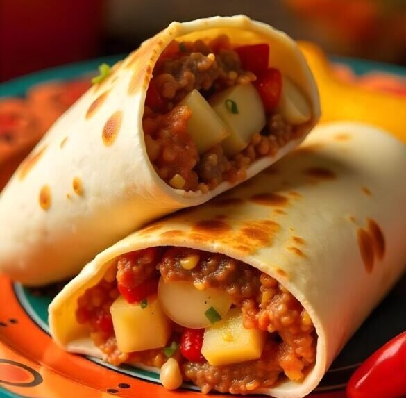 Spicy Chorizo and Potato Breakfast Burritos