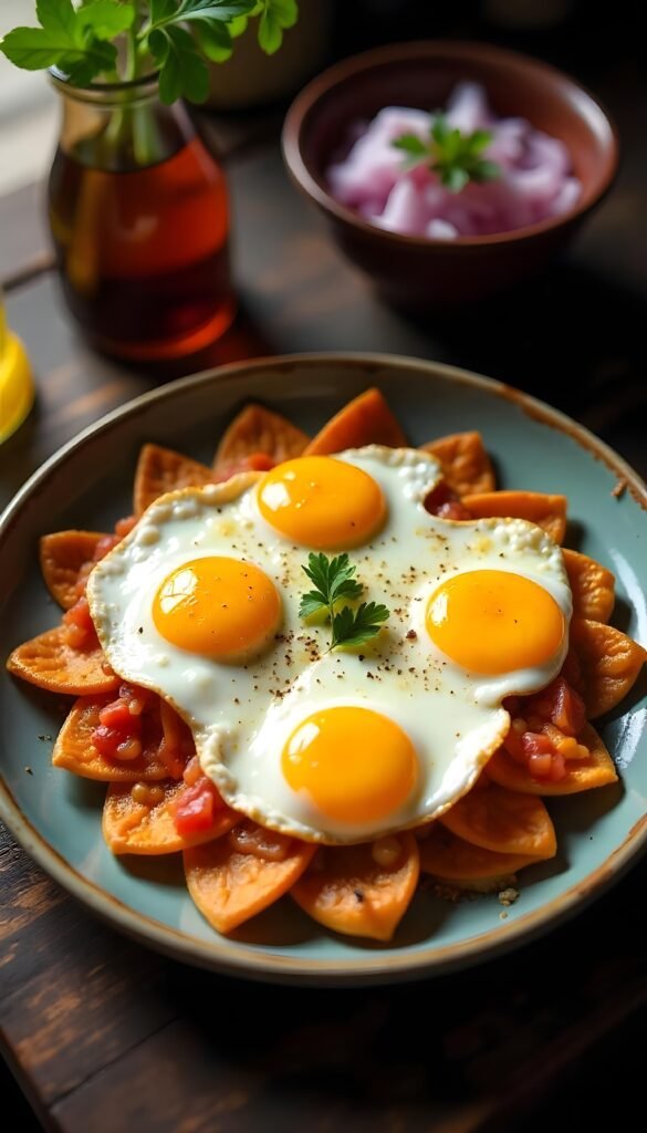 Chilaquiles with Fried Eggs