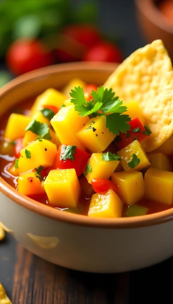 Mango Salsa with Crispy Tortilla Chips