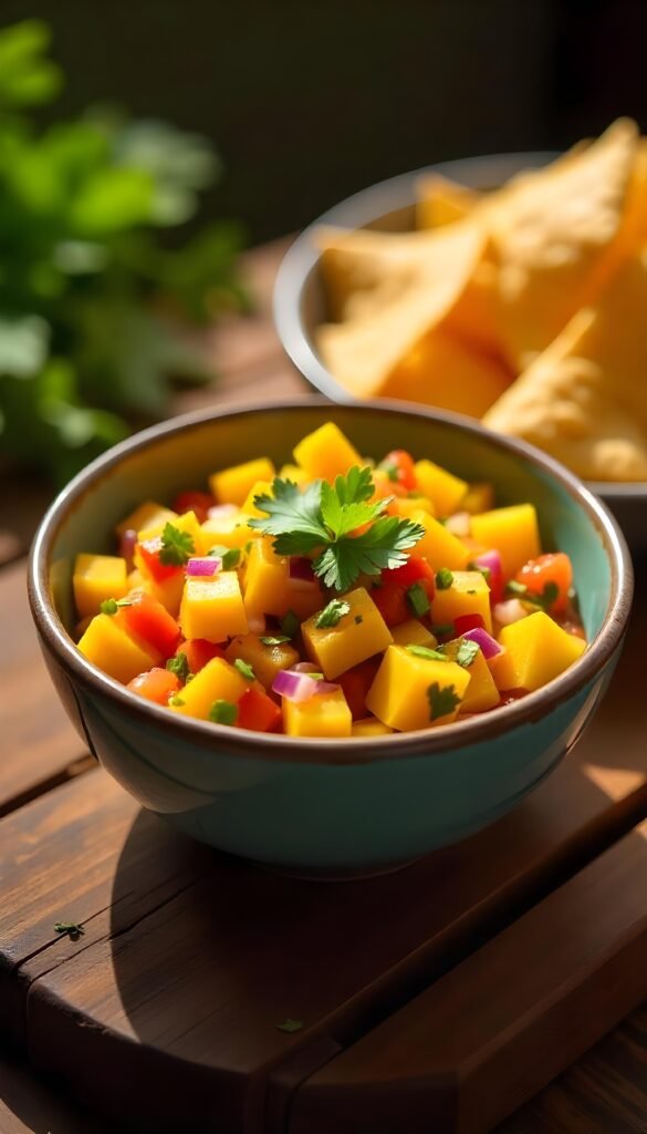 Mango Salsa with Crispy Tortilla Chips