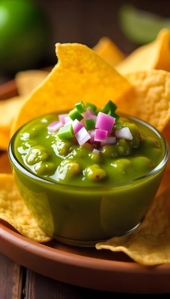  Tortilla Chips with Zesty Homemade Salsa Verde