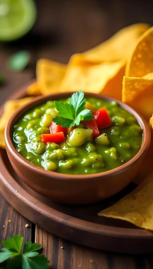  Tortilla Chips with Zesty Homemade Salsa Verde
