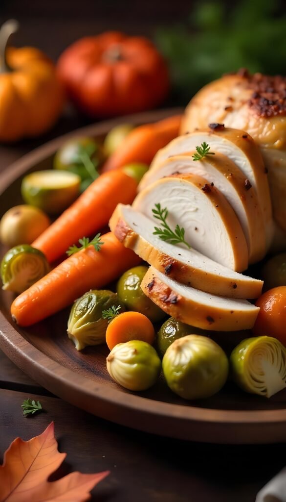  Roasted Vegetables with turkey dinner
