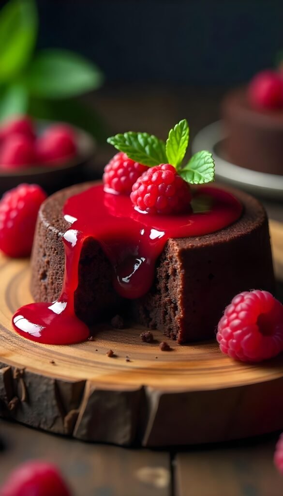 Flourless Chocolate Cake with Raspberry Sauce Flourless Chocolate Cake with Raspberry Sauce