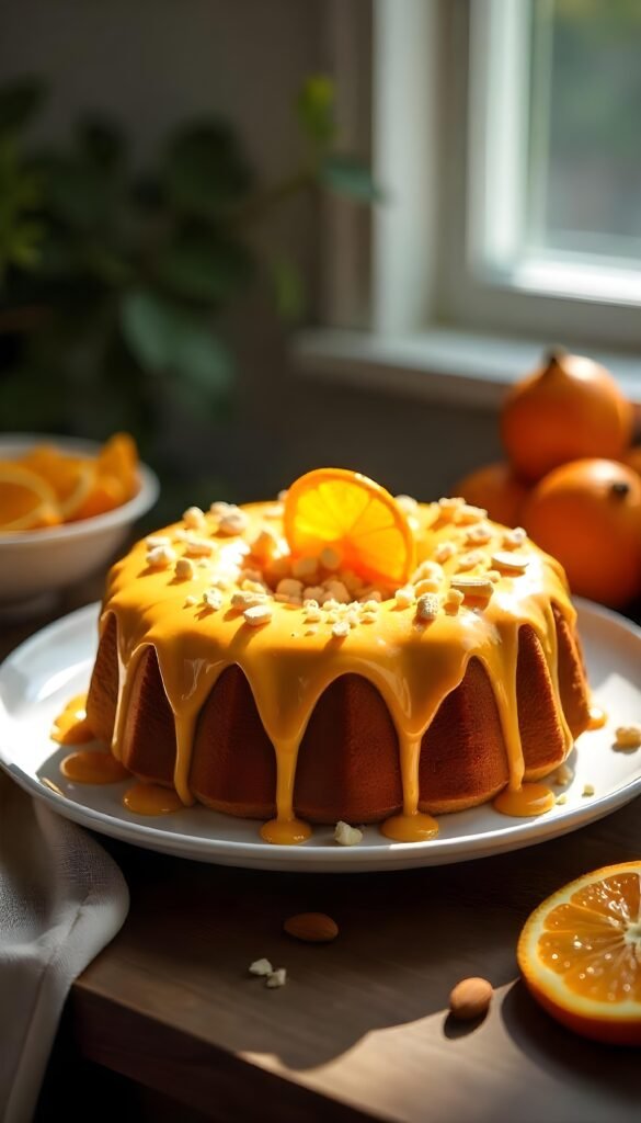 Almond Cake with Orange Glaze Almond Cake with Orange Glaze