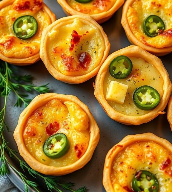 Mini Quiches with Jalapeños and Cheese