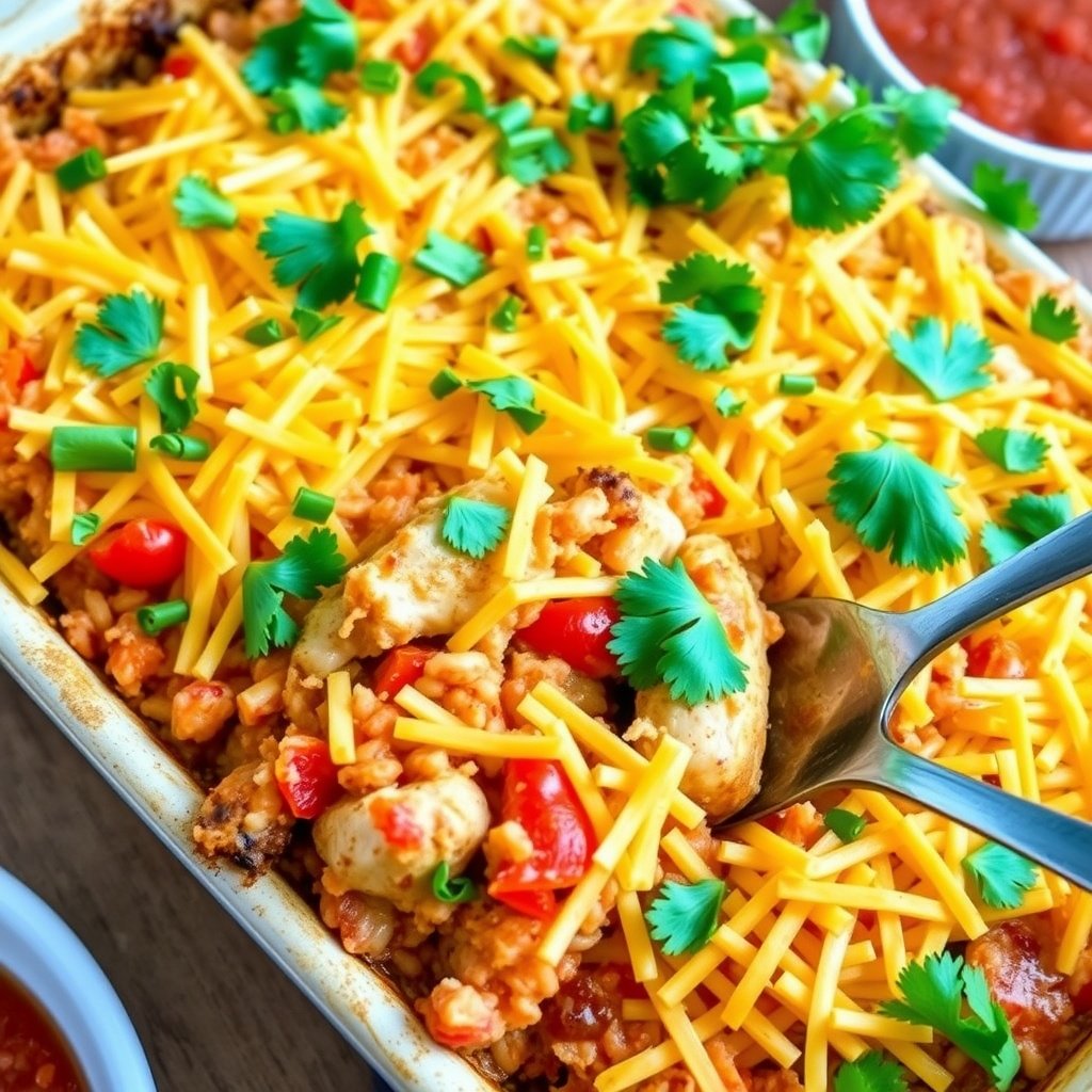 Zesty Mexican Chicken and Rice Casserole