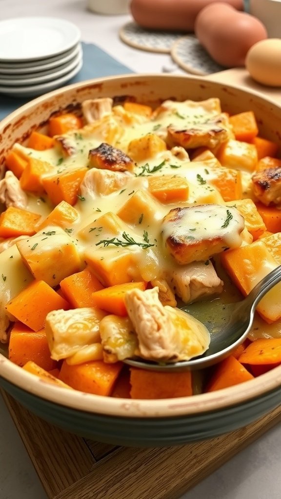 Savory Chicken and Sweet Potato Casserole