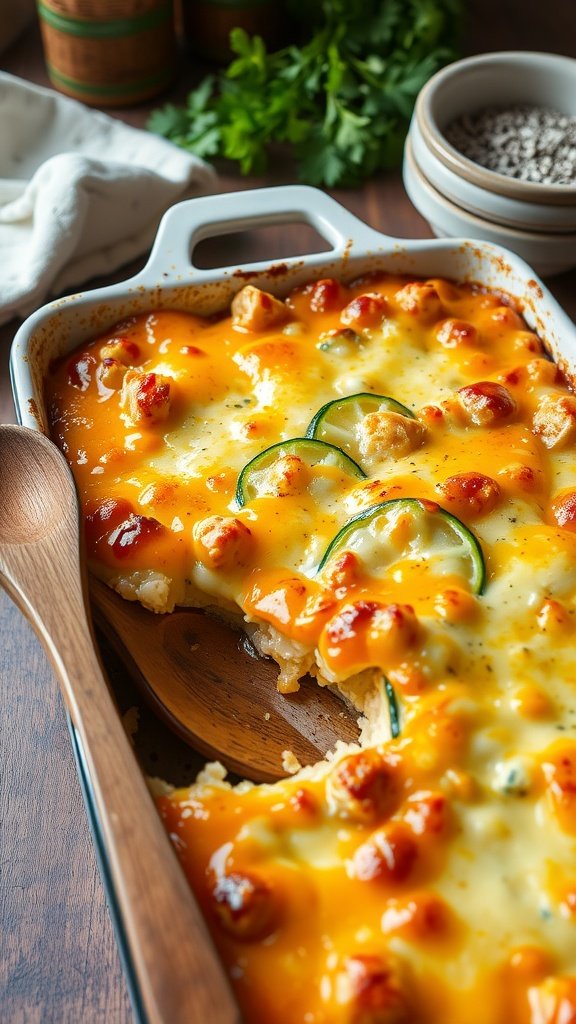 Cheesy Zucchini and Chicken Casserole