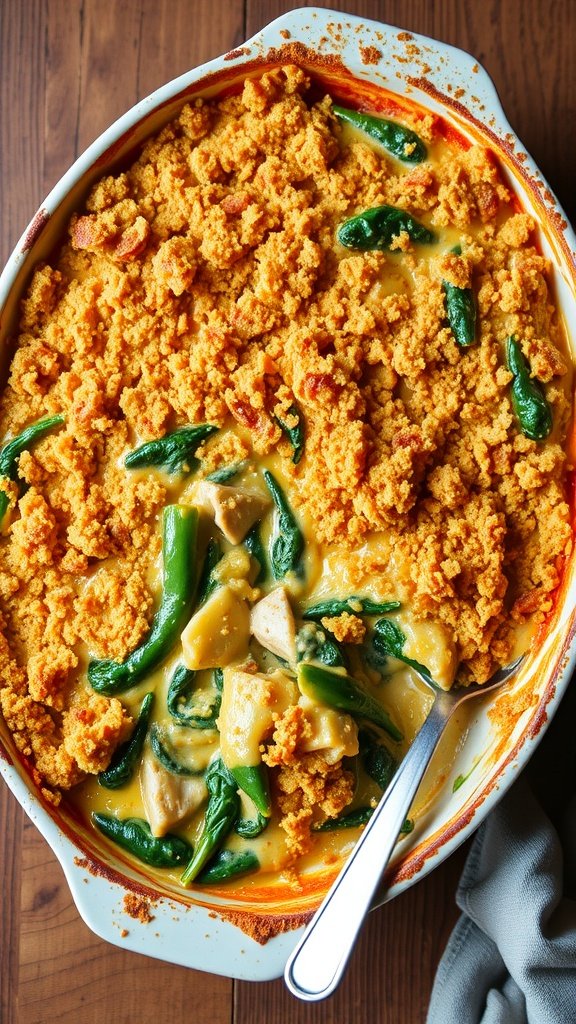 Cheesy Chicken and Spinach Casserole