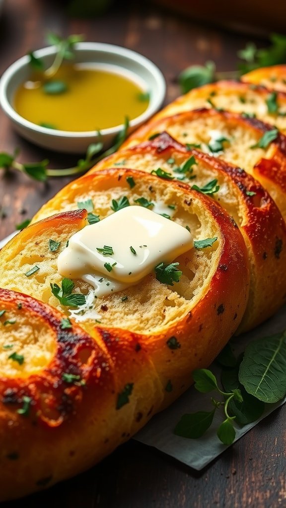Savory Garlic Bread with Fresh Herbs Recipe
