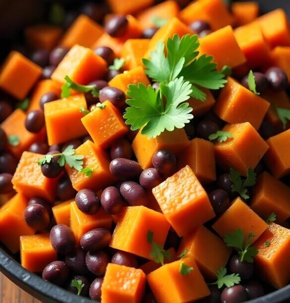 Savory Sweet Potato and Black Bean Hash