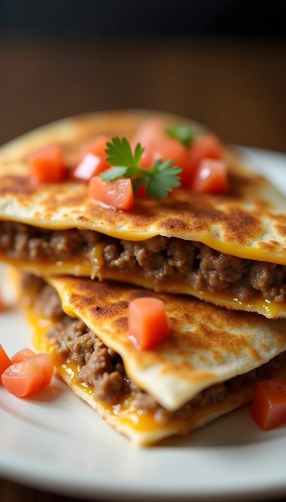 Cheesy Ground Beef Quesadilla