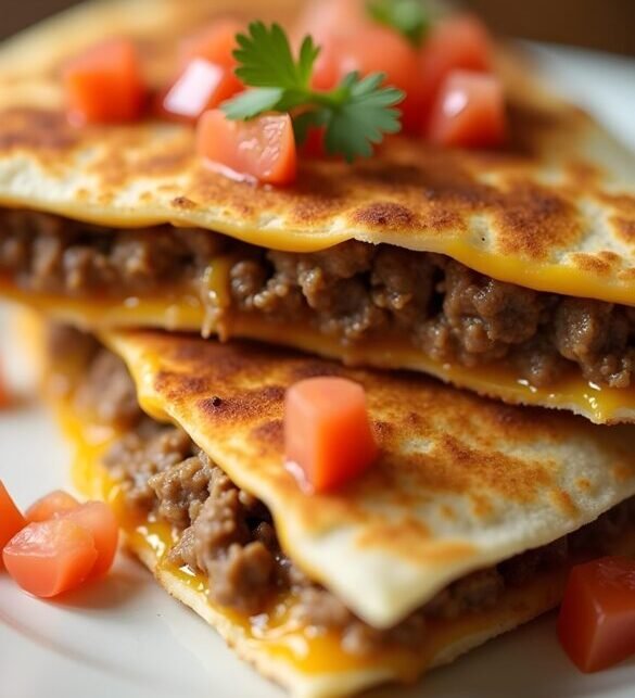 Cheesy Ground Beef Quesadilla