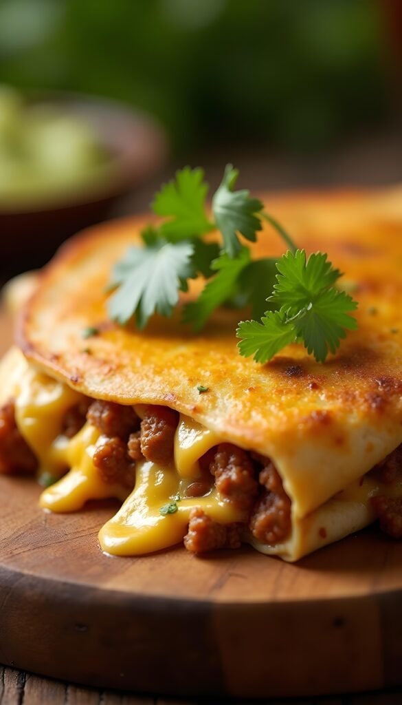 Cheesy Ground Beef Quesadilla