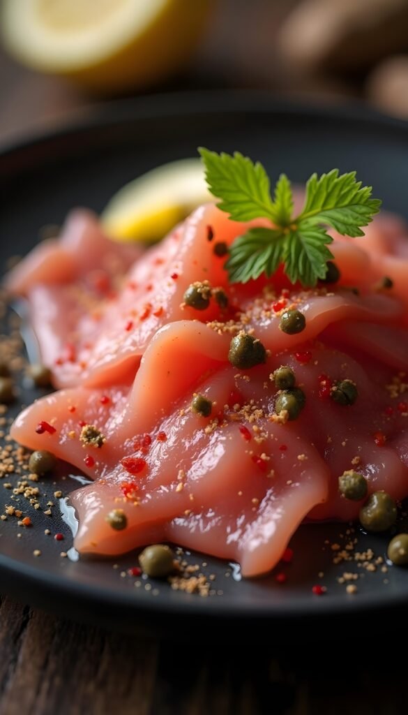 Tuna Carpaccio with Lemon and Capers