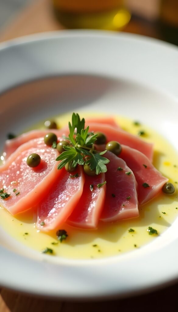 Tuna Carpaccio with Lemon and Capers