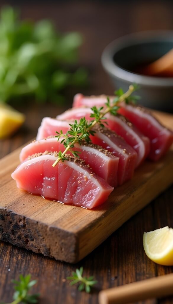 Seared Tuna Tataki with Soy Ginger Sauce