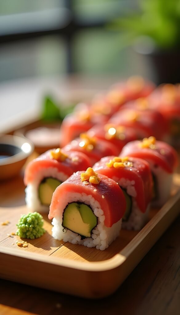 Tuna and Avocado Sushi Rolls