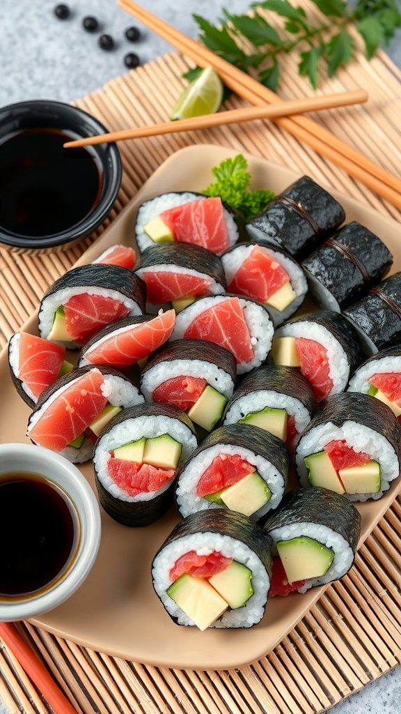 Delicious Tuna and Avocado Sushi Rolls